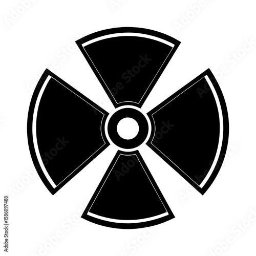 Radiation symbol sign icon vector illustration danger warning radioactive hazard caution logo design