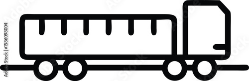 Simple truck illustration, cargo transport, logistics design, icon with outline design