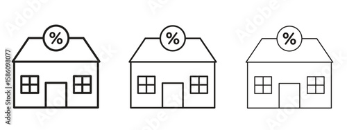 Mortgage rate icon. Premium quality symbol. Vector sign for mobile apps