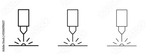 Laser machine icon. Premium quality symbol. Vector sign for mobile apps