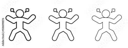 Irritated human icon. Premium quality symbol. Vector sign for mobile apps