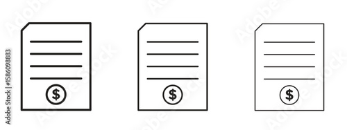 Invoice icon. Premium quality symbol. Vector sign for mobile apps