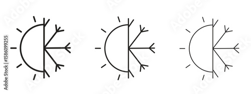 Hot and cold icon. Premium quality symbol. Vector sign for mobile apps