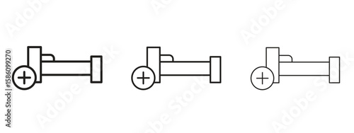 Hospital bed icon. Premium quality symbol. Vector sign for mobile apps