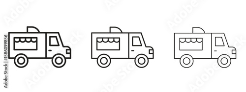 Food truck icon. Premium quality symbol. Vector sign for mobile apps