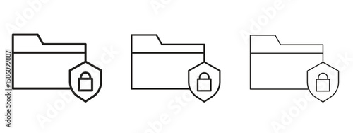 Folder security icon. Premium quality symbol. Vector sign for mobile apps