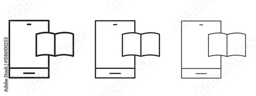 Ebook icon. Premium quality symbol. Vector sign for mobile apps