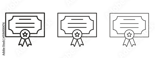 Diploma icon. Premium quality symbol. Vector sign for mobile apps