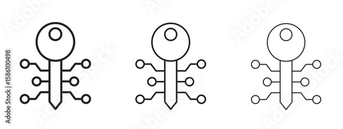 Digital key icon. Premium quality symbol. Vector sign for mobile apps