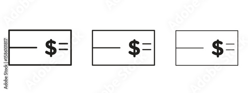 Cheque icon. Premium quality symbol. Vector sign for mobile apps