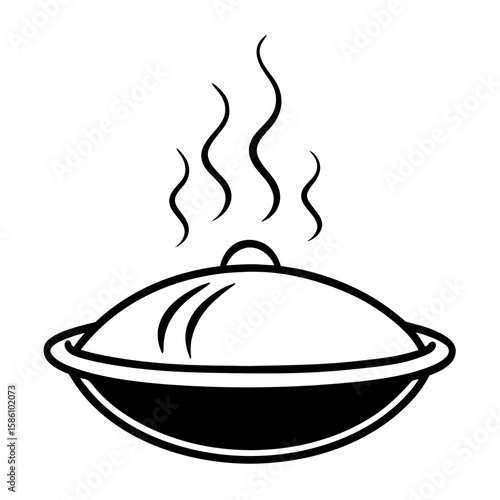 Hot Food Steam  Vector Illustration AI Generated Fast Food Courier Graphic 