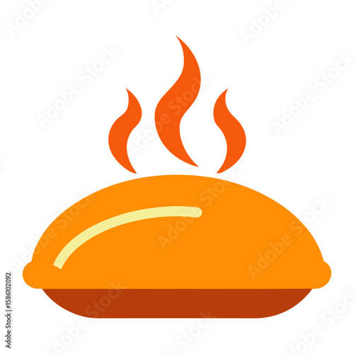 Hot Food Steam  Vector Illustration AI Generated Fast Food Courier Graphic 