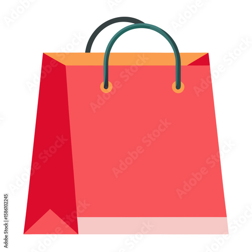 Shopping Bag  Vector Illustration AI Generated Fast Food Courier Graphic 
