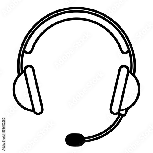 Support Headset  Vector Illustration AI Generated Fast Food Courier Graphic 