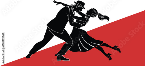 Silhouette Ballroom Dance Poses,Tango, Waltz, and Dance Couple Illustrations,Tango dancers silhouette,Set of silhouettes of dancers,Ballroom Dance Duo in Poised Embrace,Refined Silhouette,Elegant Gown