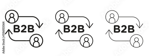 B2B icon. Premium quality symbol. Vector sign for mobile apps