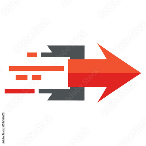 Fast Delivery Arrow  Vector Illustration AI Generated Fast Food Courier Graphic 