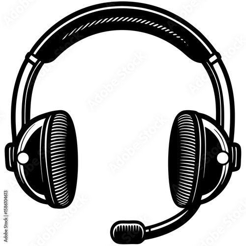 Support Headset  Vector Illustration AI Generated Fast Food Courier Graphic 