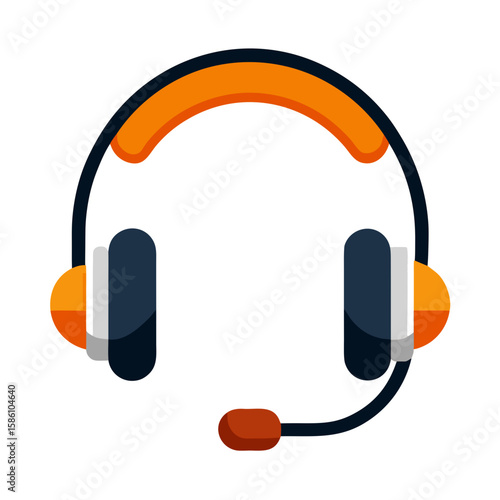 Support Headset  Vector Illustration AI Generated Fast Food Courier Graphic 