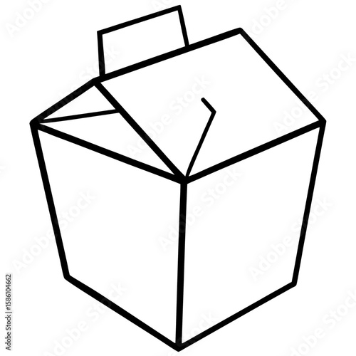 Takeaway Box  Vector Illustration AI Generated Fast Food Courier Graphic 