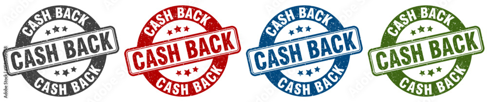 cash back stamp. cash back round stamp set isolated on white background cash back stamp. cash back round stamp set isolated on white background