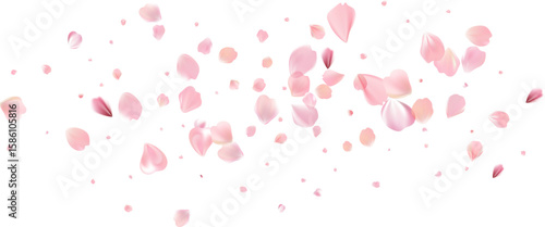 Tender spring pink flower flow. Delicate scent of woman perfume