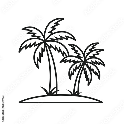 palm-trees-out-line-vector-icon-on-white-backgroun.eps