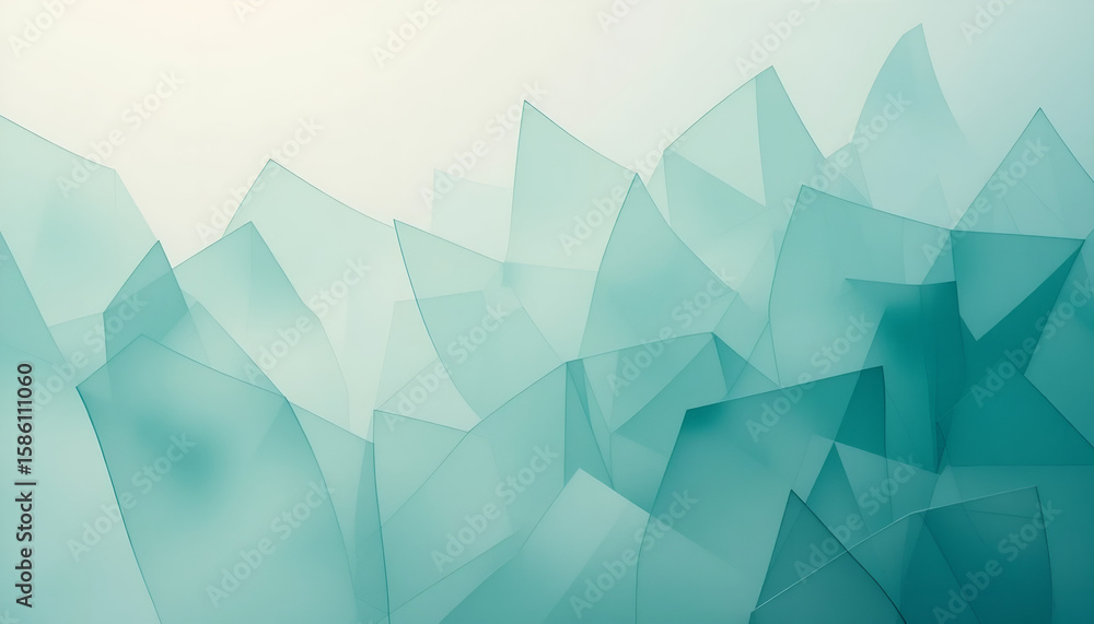 Obraz premium Abstract Teal Geometric Layers Background for Modern, Technology, and Clean Design