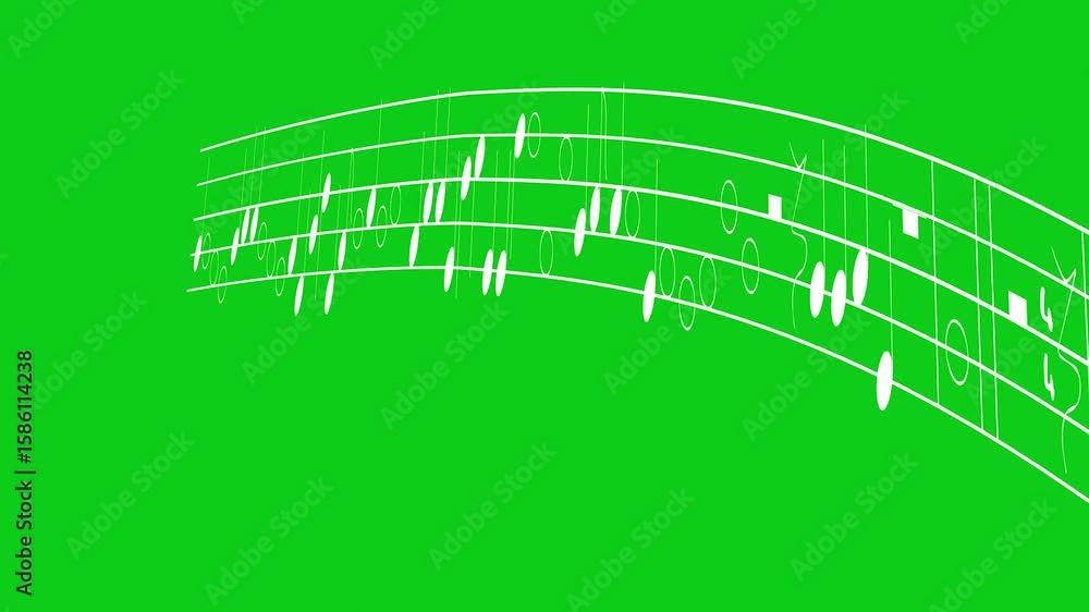 Audio music notes animation video footage of audio visualizer, Wave ...