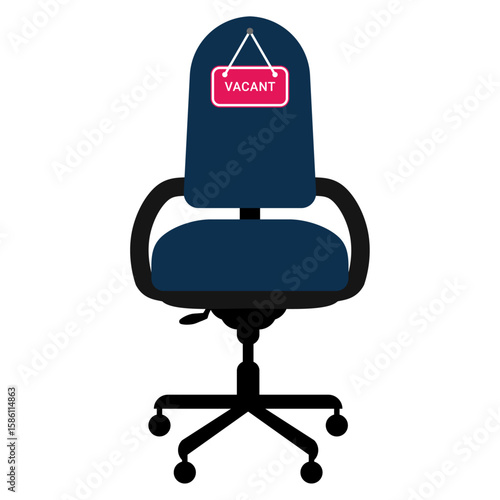 Set of Office Chairs with Vacant and We Are Hiring Signs for Job Vacancy and Recruitment Concepts