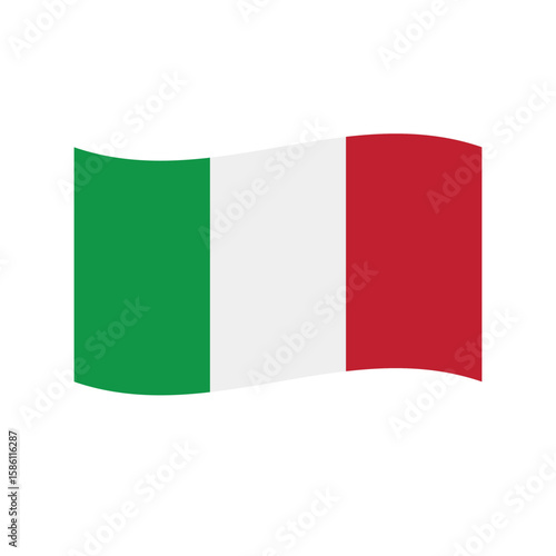 Vector flat Italian flag isolated on white background