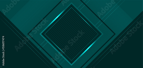 Abstract gradient geometric background design | Futuristic teal glowing vector background | Modern square shape with seamless pattern suitable for banner, poster, seminar, business, campaign