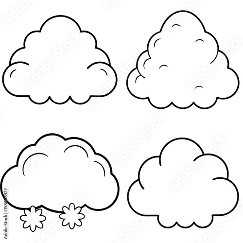 Snow Cloud Icon Coloring Page – Winter Weather Outline for Kids and Seasonal Fun