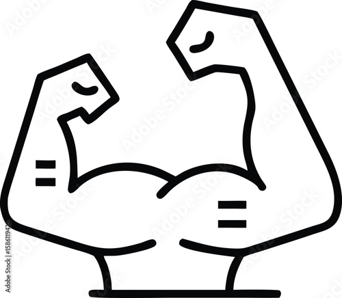 Strong arms outline for gym logo or fitness icon design
