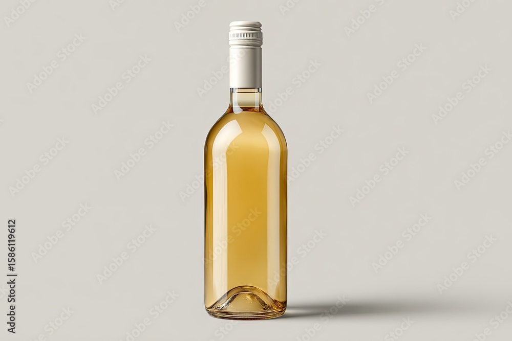 Empty wine bottle, light gold color
