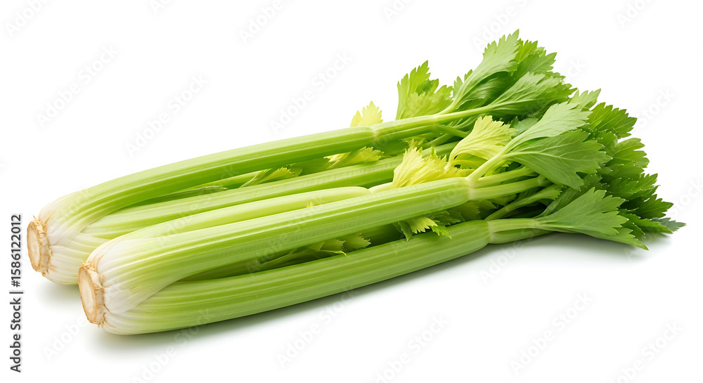 Fresh Green Celery Stalks With Leafy Tops healthy Fresh Green Celery Stalks With Leafy Tops healthy