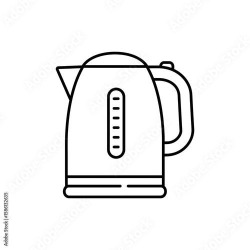 Black outline icon of an electric kettle for boiling water