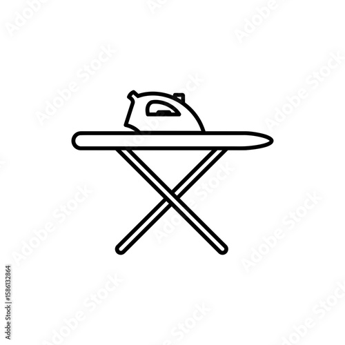 Outline icon of a clothes iron board for garment ironing