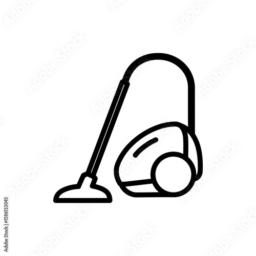 Outline Icon of a Vacuum Cleaner for Home Cleaning