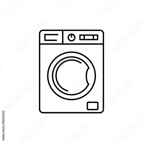 Thin Line Icon of Clothes Dryer for Laundry Use