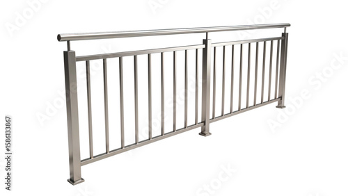 Wallpaper Mural Stainless Steel Railing Barrier Isolated on White
 Torontodigital.ca