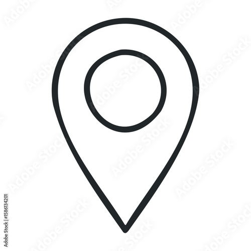 Black map location pin icon on white background. Outline vector illustration Free Download Black map location pin icon on white background. Outline vector illustration - GFXLoad