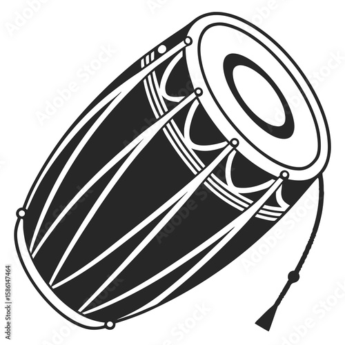 Tabla Drums Silhouette Vector - Indian Percussion Instrument
