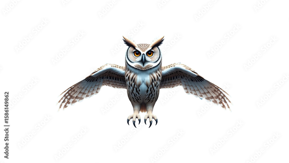 Fototapeta premium flying owl illustration