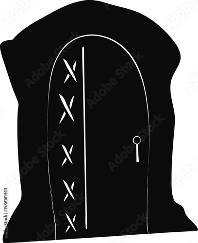 Mysterious Stitched Door Silhouette, Stitched Door, Mystery Door, Locked Door
