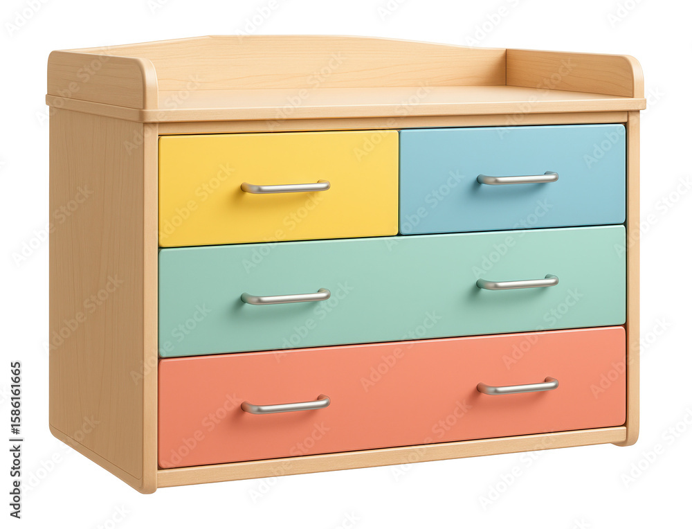 A colorful changing dresser with vibrant panels and child-safe finishes, adding a cheerful touch to a lively family home. A colorful changing dresser with vibrant panels and child-safe finishes, adding a cheerful touch to a lively family home.