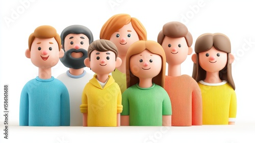 3d cartoon community icon isolated on white background