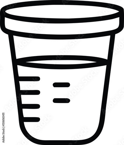 black and white beaker with liquid clip art preview