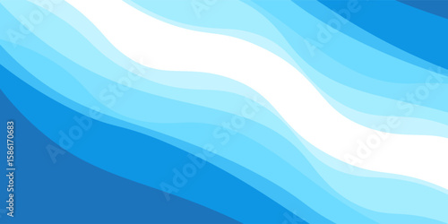Blue and white wavy water splash shape, sea waves, modern eps 10.