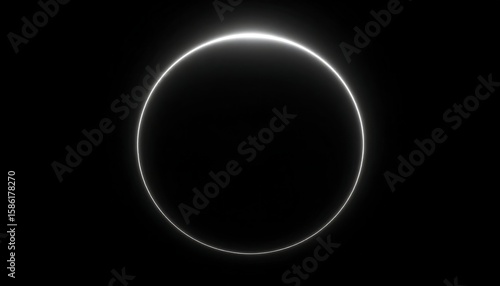 Circular luminous ring against black backdrop